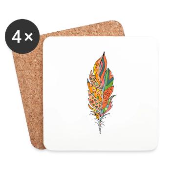 Feather - Coasters (set of 4) - white - Front