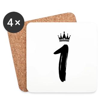 1 Krone - Untersetzer (4er-Set) - Weiß - Vorne