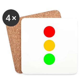 Ampel 01 - Untersetzer (4er-Set) - Weiß - Vorne