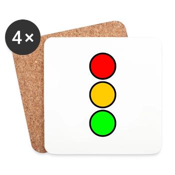 Ampel 02 - Untersetzer (4er-Set) - Weiß - Vorne