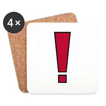Exclamation mark - Coasters (set of 4) - white - Front