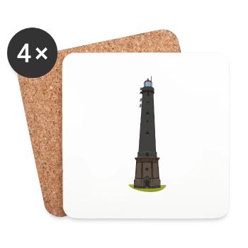 Leuchtturm Borkum - Untersetzer (4er-Set) - Weiß - Vorne