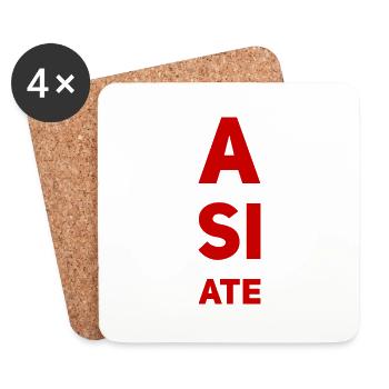 A SI ATE. Wonderful NEW Design by Maximum Design!! - Untersetzer (4er-Set) - Weiß - Vorne