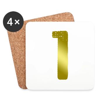 1 number jersey - Coasters (set of 4) - white - Front