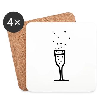 sektglas 2 - Untersetzer (4er-Set) - Weiß - Vorne