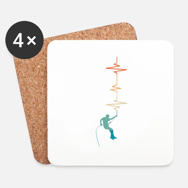 Heartbeat Climbing - Geschenkidee - Untersetzer (4er-Set) - Weiß