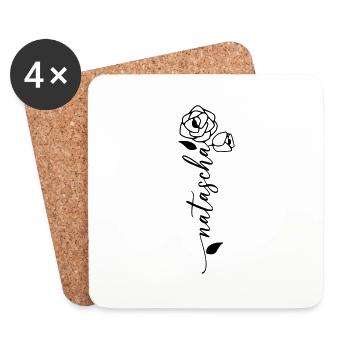 Natascha Name Vorname Namensblume - Untersetzer (4er-Set) - Weiß - Vorne