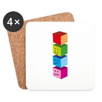EMOTI SQUARE - Dessous de verre (lot de 4) - blanc - Devant