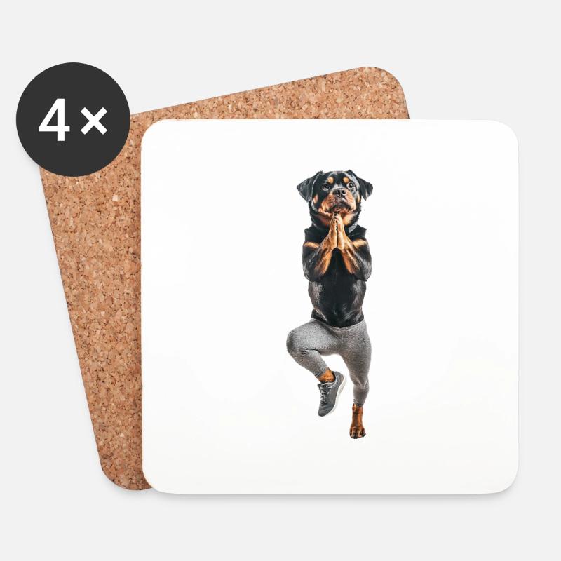 Rottweiler - Untersetzer (4er-Set) - Weiß