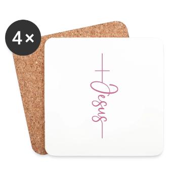 Jesus - Coasters (set of 4) - white - Front