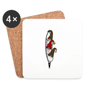 Three Gnomes Holidays Christmas - Coasters (set of 4) - white - Front