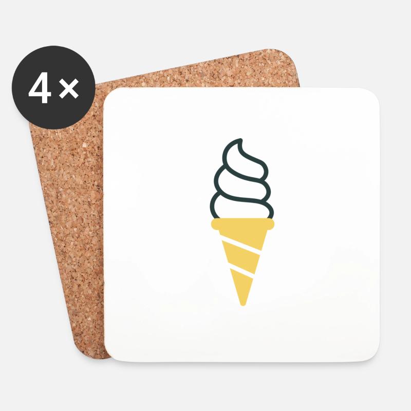 Macaroni - ice cream cone - Untersetzer (4er-Set) - Weiß