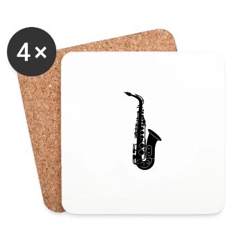 saxophone - Dessous de verre (lot de 4) - blanc - Devant
