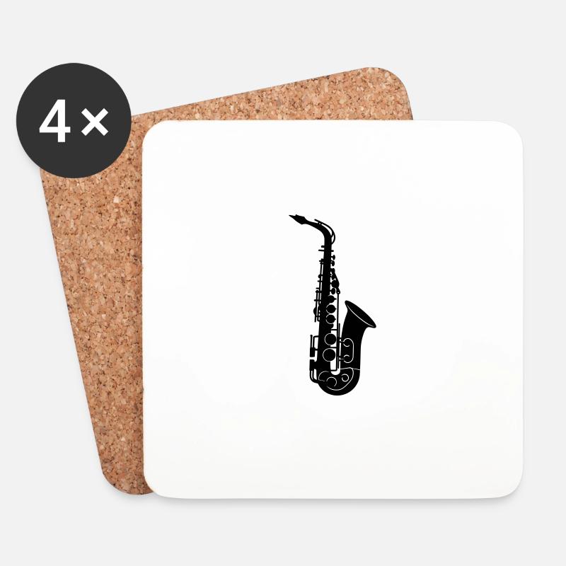 Saxophon - Untersetzer (4er-Set) - Weiß