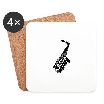 saxophone - Dessous de verre (lot de 4) - blanc - Devant