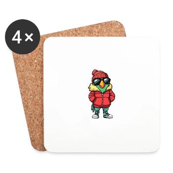 Papagai Hiver - Dessous de verre (lot de 4) - blanc - Devant