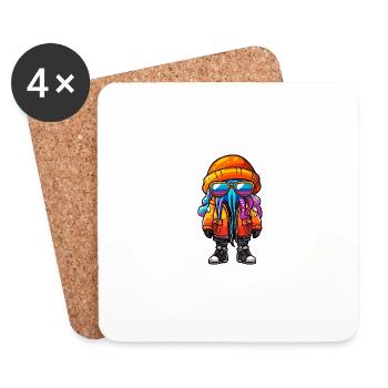 Qualle Winter - Untersetzer (4er-Set) - Weiß - Vorne
