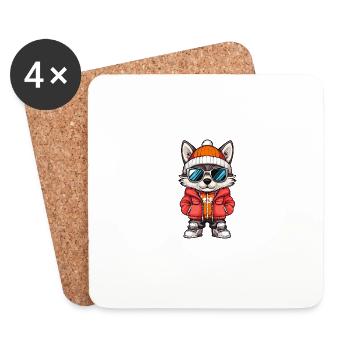 Wolf Winter Comic - Coasters (set of 4) - white - Front