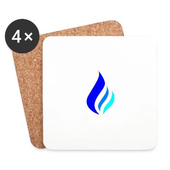 Blaue Flamme - Blue Flame - Untersetzer (4er-Set) - Weiß - Vorne