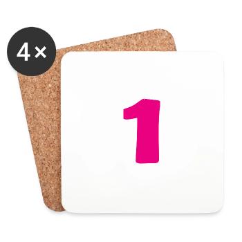 1. 1 year. 1st ANNIVERSARY. 1 YEAR ANNIVERSARY - Coasters (set of 4) - white - Front