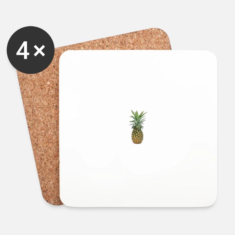 Ananas | Pineapple - Untersetzer (4er-Set) - Weiß