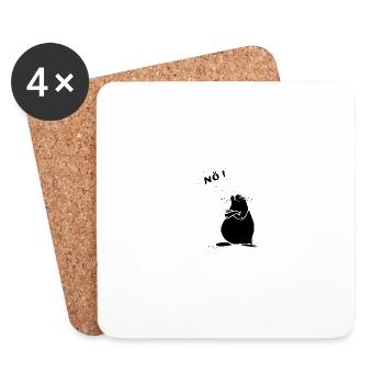 Nö mit Seehund lustiger Comic für Neinsager Nope - Untersetzer (4er-Set) - Weiß - Vorne