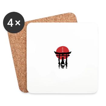 Bushido - Der Weg des Samurai - Untersetzer (4er-Set) - Weiß - Vorne