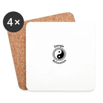 yin yang ENERGIE RELAXATION - Dessous de verre (lot de 4) - blanc - Devant