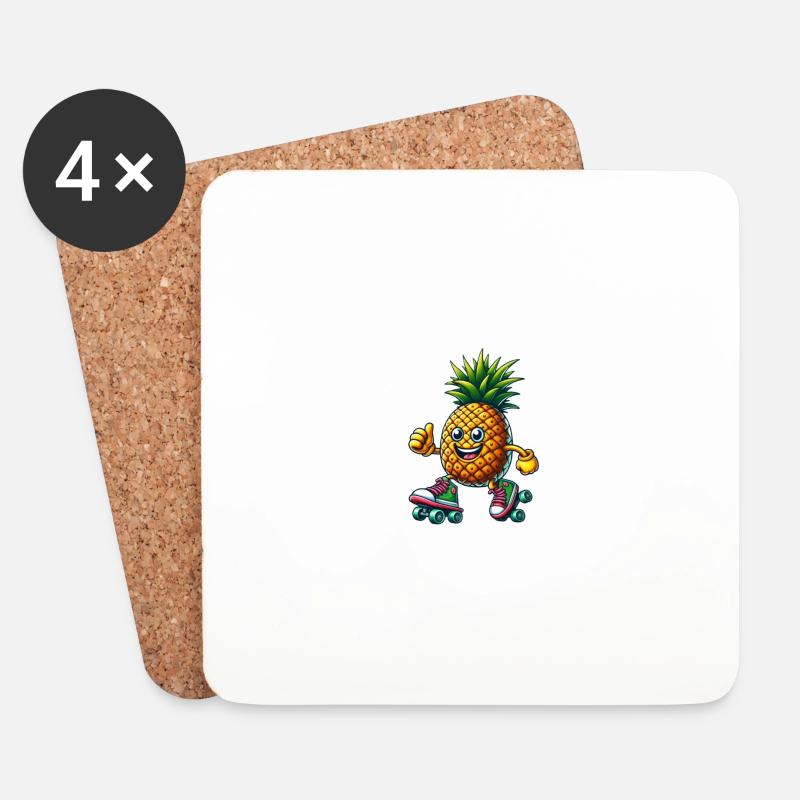 ANANAS 1 - Untersetzer (4er-Set) - Weiß