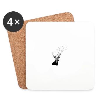 Deer Silhouette - Coasters (set of 4) - white - Front