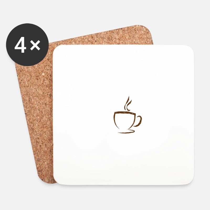 coffee kaffee - Untersetzer (4er-Set) - Weiß
