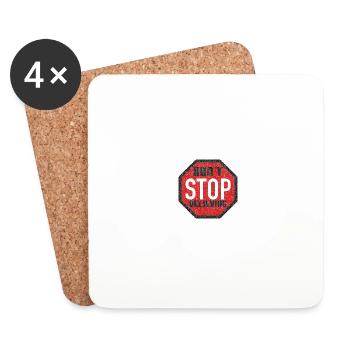 DON'T STOP BELIEVING BLACK GRUNGE - Coasters (set of 4) - white - Front