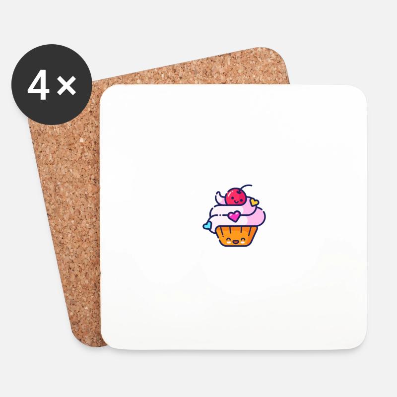 Cupcake - Untersetzer (4er-Set) - Weiß