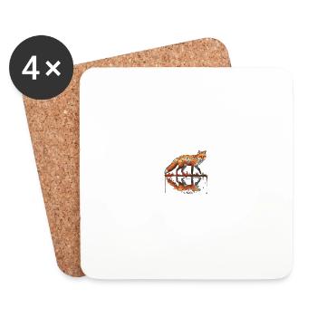 Renard Forêt Animaux Motif animal Art Motif Renard - Dessous de verre (lot de 4) - blanc - Devant