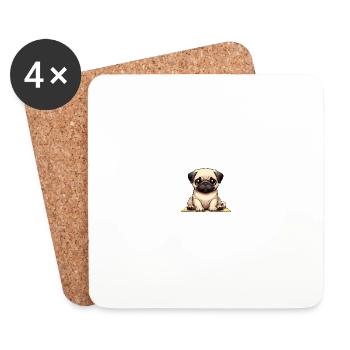 Chiens Animaux de compagnie Animaux de compagnie - Dessous de verre (lot de 4) - blanc - Devant