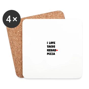 I like the kebab sandwich - Coasters (set of 4) - white - Front