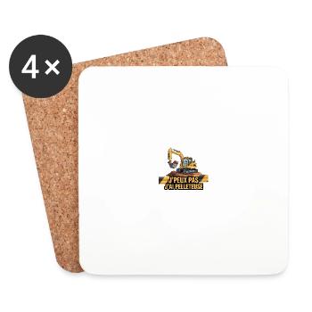 I can't I have an excavator - Coasters (set of 4) - white - Front
