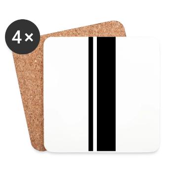 rallye stripes - rally stripes - racing stripes - Coasters (set of 4) - white - Front