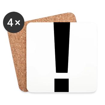 Ausrufezeichen Statement Geschenk Auffallen - Untersetzer (4er-Set) - Weiß - Vorne