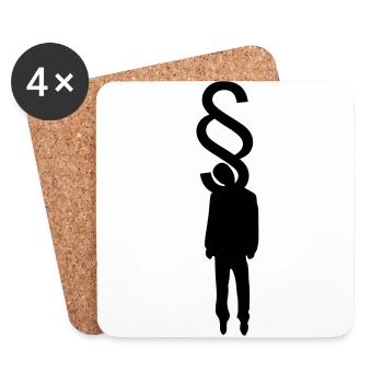 Hanging Lawyer - Coasters (set of 4) - white - Front