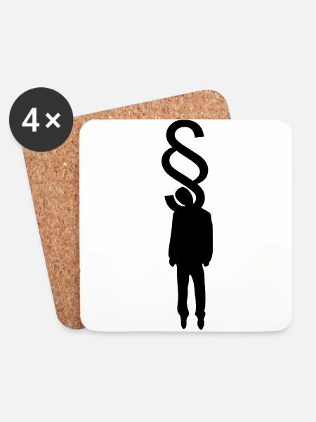 Hanging Lawyer - Coasters (set of 4) - white