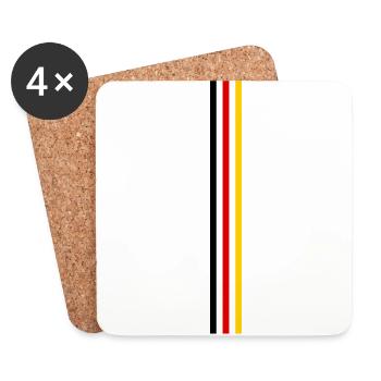 Germany World Cup three stripes - Coasters (set of 4) - white - Front