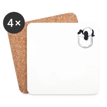 Pocket Funny Panda - Coasters (set of 4) - white - Front