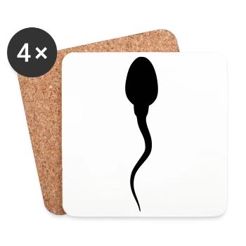 sperma - Coasters (set of 4) - white - Front