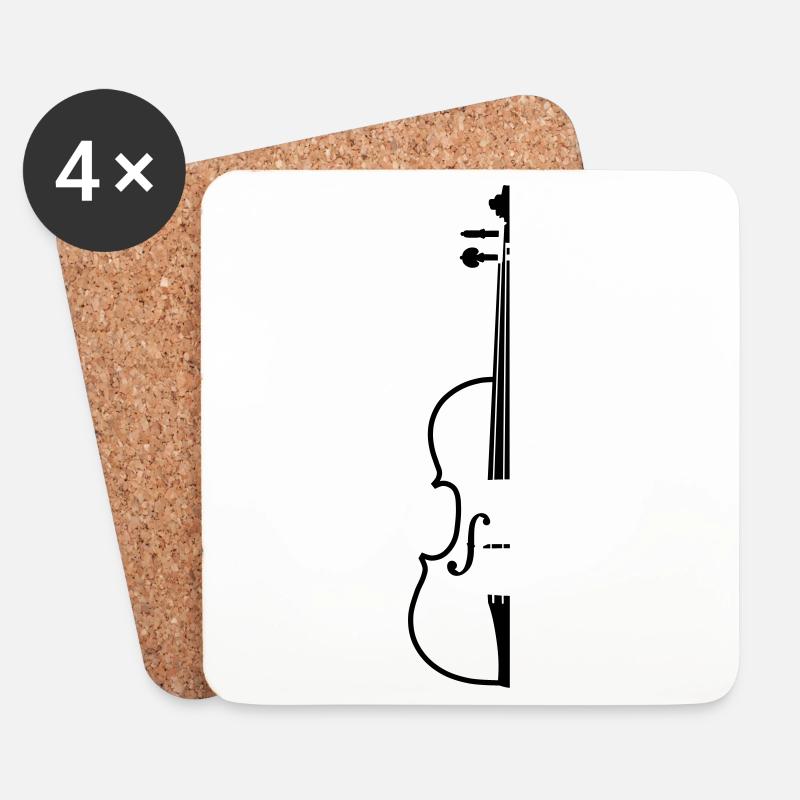 violin - Coasters (set of 4) - white