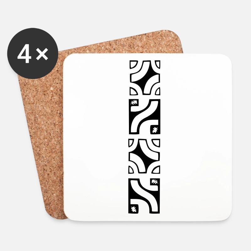 TEMANAVA (Black) - Coasters (set of 4) - white