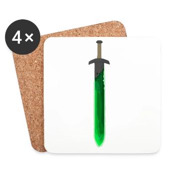 Green Rune Sword - Coasters (set of 4) - white - Front