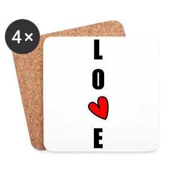 LIEBE. PAAR. ICH HABE GERADE GEHEIRATET. Junggesellinnenabschied. VALENTINSTAG. - Untersetzer (4er-Set) - Weiß - Vorne