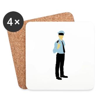 Polizist - Untersetzer (4er-Set) - Weiß - Vorne