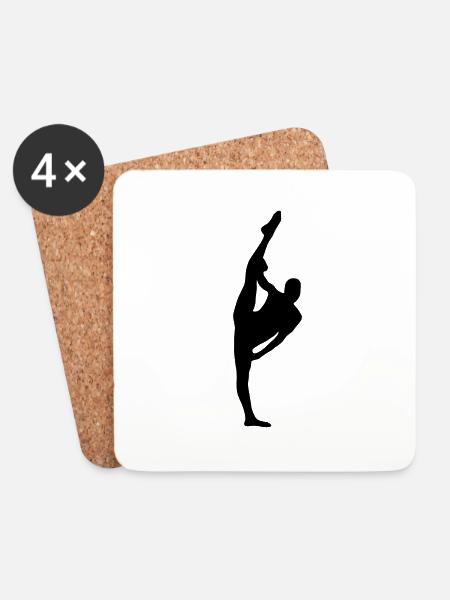 Vector Ballet dancer Silhouette - Coasters (set of 4) - white